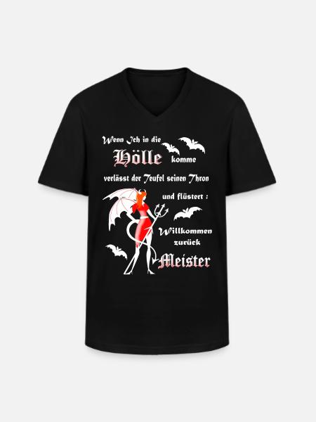 Teufel Satan Luzifer - Männer-T-Shirt mit V-Ausschnitt - Schwarz
