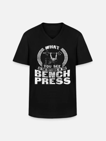 Bench press fitness - Men's V-Neck T-Shirt - black