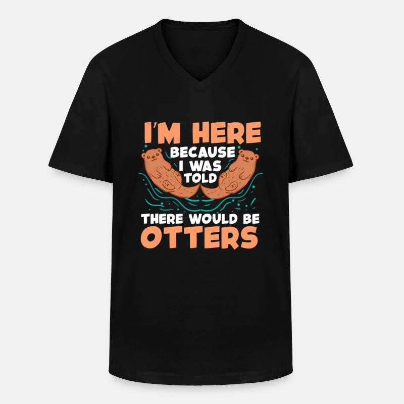 Otter - Männer-T-Shirt mit V-Ausschnitt - Schwarz