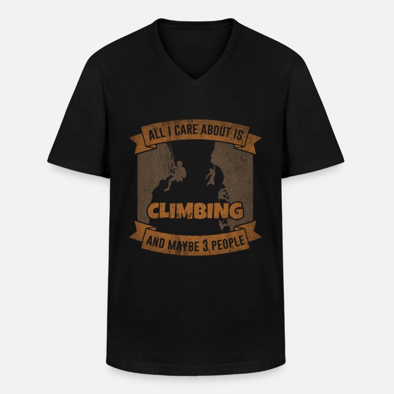 Felsklettern Boulder Klettern Bergsteigen Geschenk - Männer-T-Shirt mit V-Ausschnitt - Schwarz