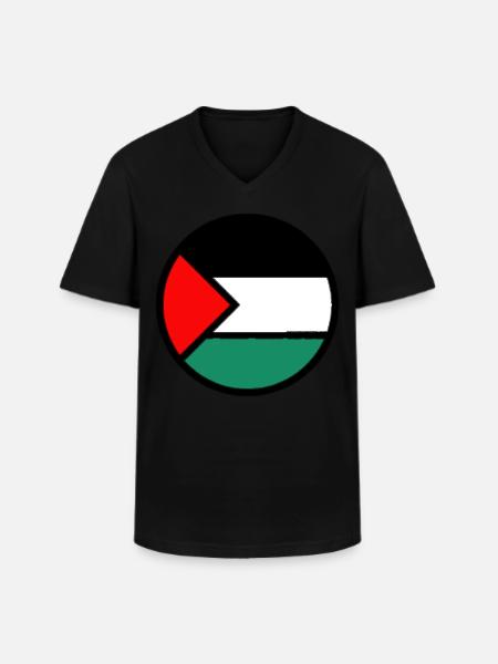 Palestinian flag - Men's V-Neck T-Shirt - black