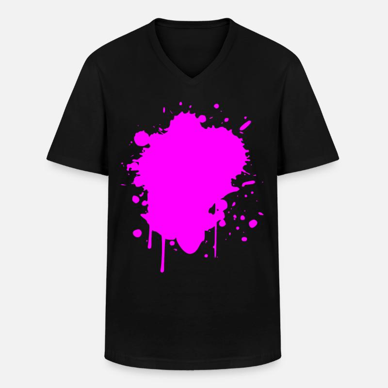 BACKGROUND - Männer-T-Shirt mit V-Ausschnitt - Schwarz