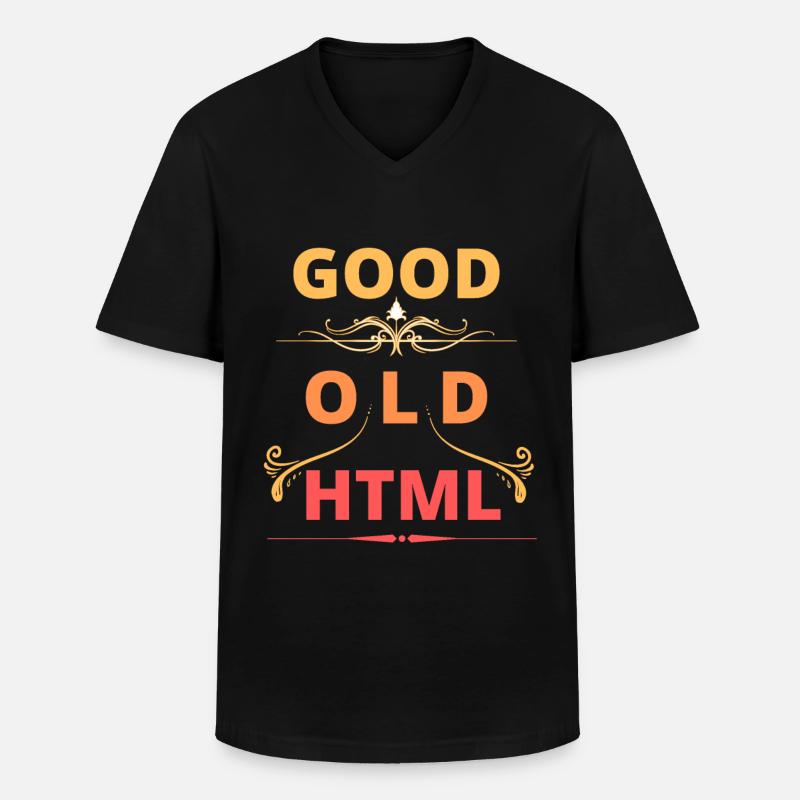 Good Old HTML web design - Men's V-Neck T-Shirt - black