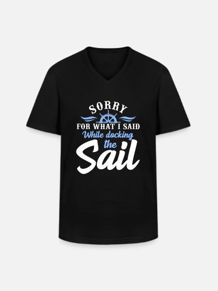 sailing - Men's V-Neck T-Shirt - black