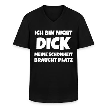 Ich bin nicht Dick - Männer-T-Shirt mit V-Ausschnitt - Schwarz - Vorne - AI Model Male 178 dark (178cm)