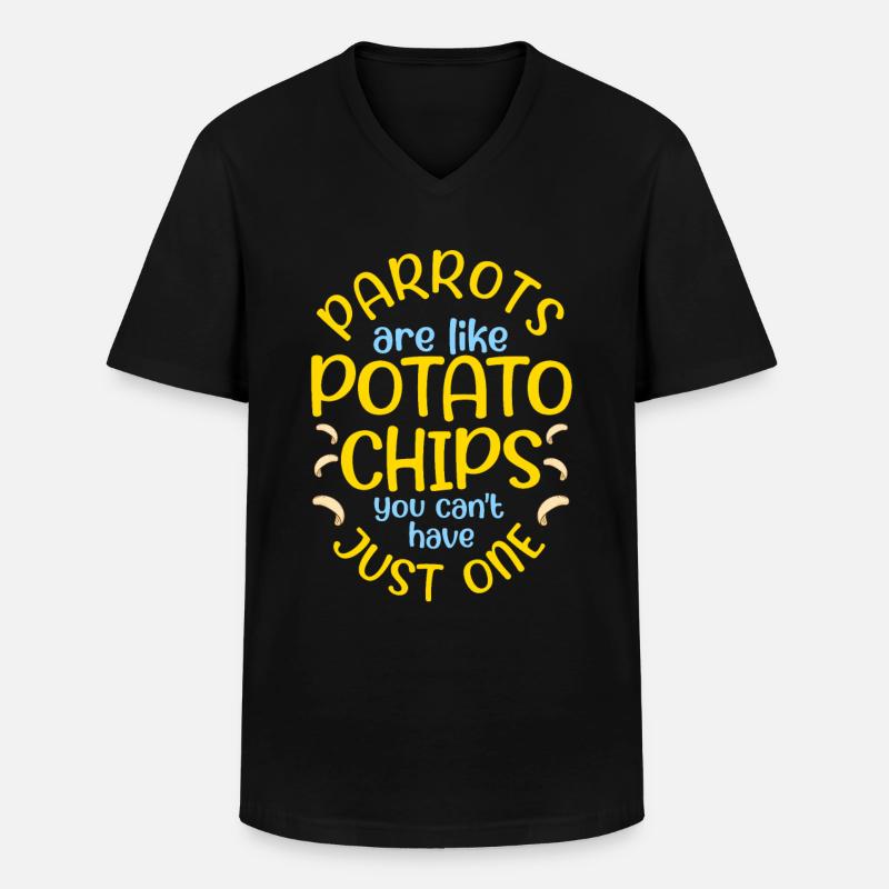 Papagei - Männer-T-Shirt mit V-Ausschnitt - Schwarz
