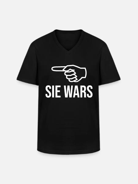 Sie wars - Männer-T-Shirt mit V-Ausschnitt - Schwarz