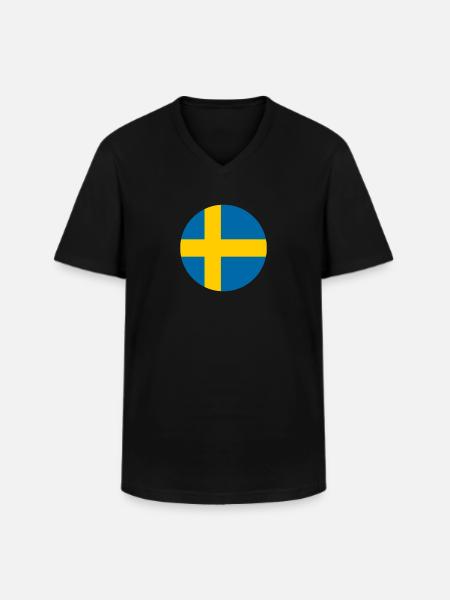 Suède drapeau suédois Drapeau - T-shirt col V Homme - noir