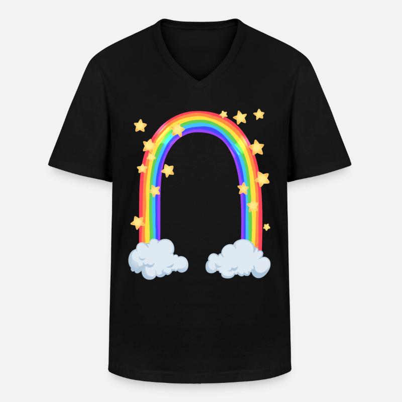 Regenbogen - Männer-T-Shirt mit V-Ausschnitt - Schwarz