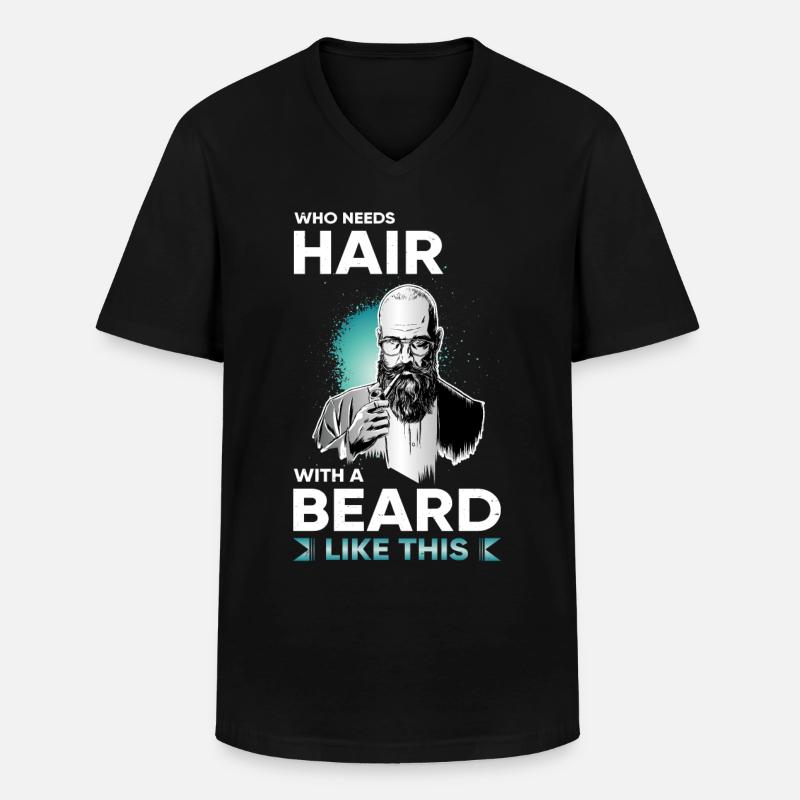 Bart Bartträger Gesichtsbehaarung Vollbart Spruch - Männer-T-Shirt mit V-Ausschnitt - Schwarz