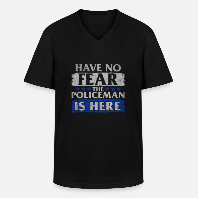 Polizei Cop Polizist Geschenk - Männer-T-Shirt mit V-Ausschnitt - Schwarz