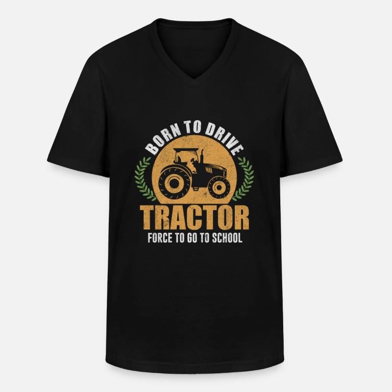 Traktor - Männer-T-Shirt mit V-Ausschnitt - Schwarz