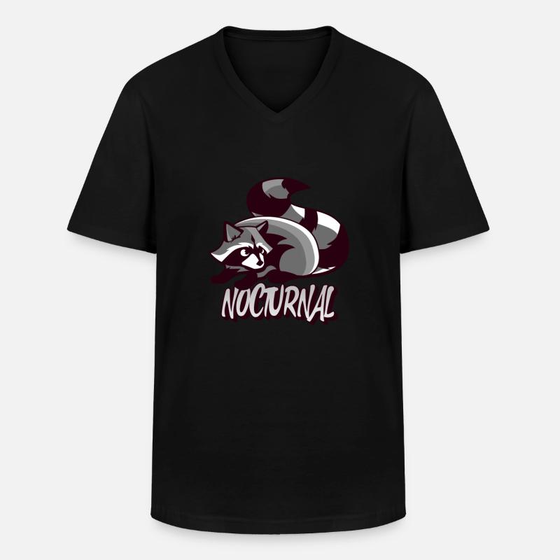 Waschbär Nächtliches Tiergeschenk - Männer-T-Shirt mit V-Ausschnitt - Schwarz