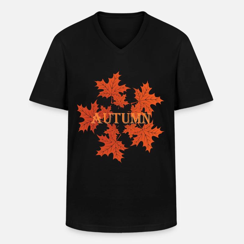 Herbst Monat, Herbstblätter - Männer-T-Shirt mit V-Ausschnitt - Schwarz