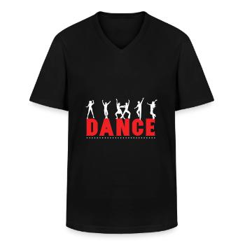 Dancer dancer dancing dance sport gift - Men's V-Neck T-Shirt - black - Front - AI Model Male 178 dark (178cm)