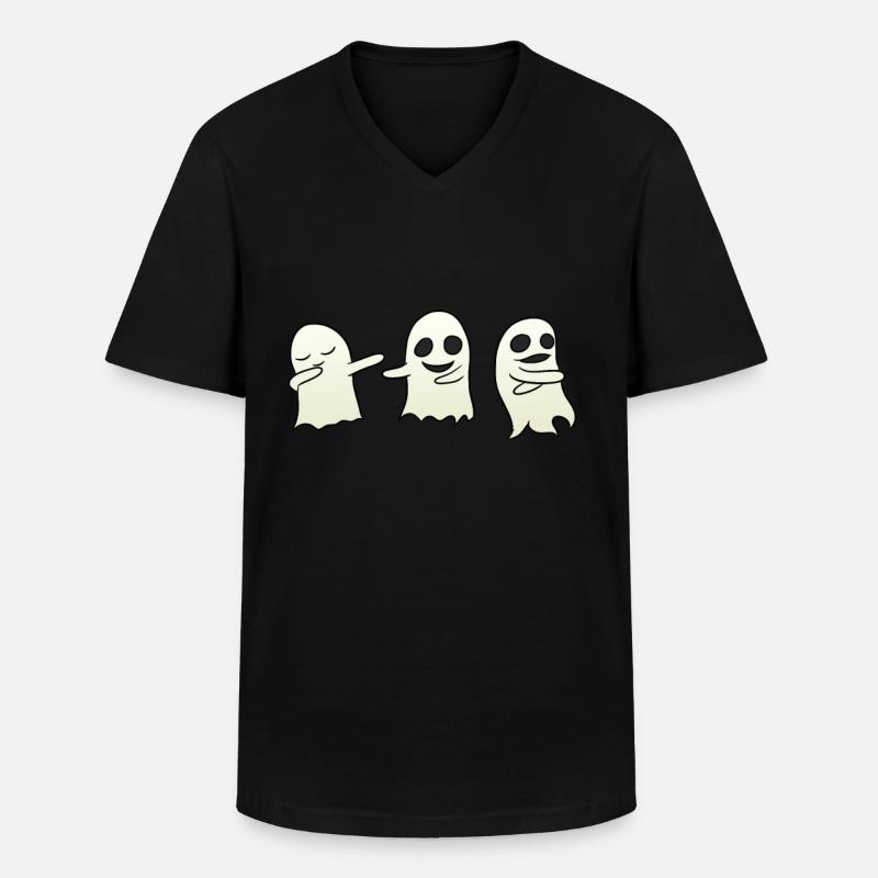 Dancing Ghost - Men's V-Neck T-Shirt - black