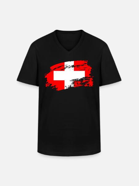 switzerland switzerland - Men's V-Neck T-Shirt - black