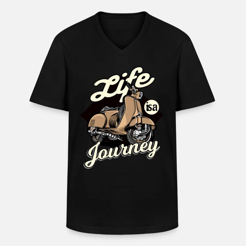 Moped Mofa Spruch - Männer-T-Shirt mit V-Ausschnitt - Schwarz