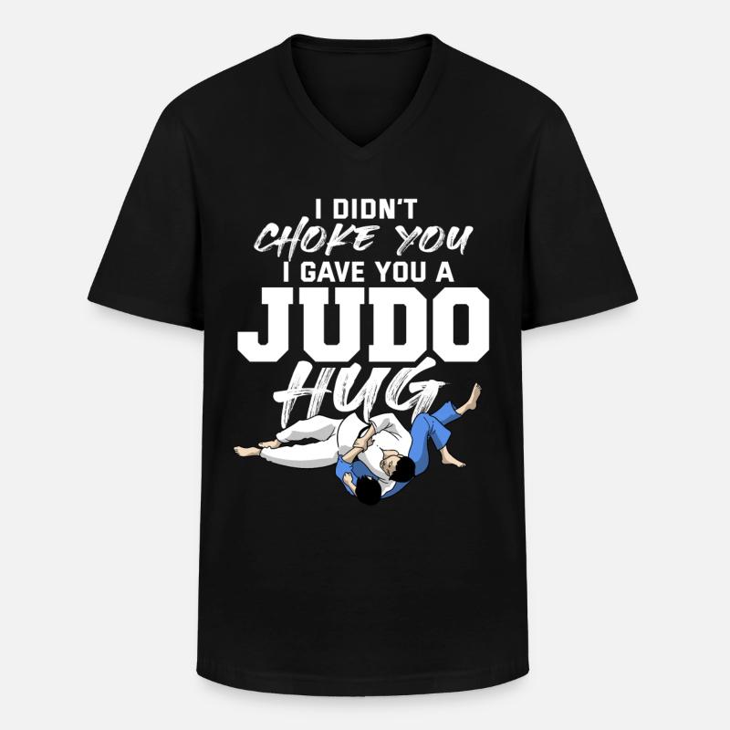 Judo - Männer-T-Shirt mit V-Ausschnitt - Schwarz