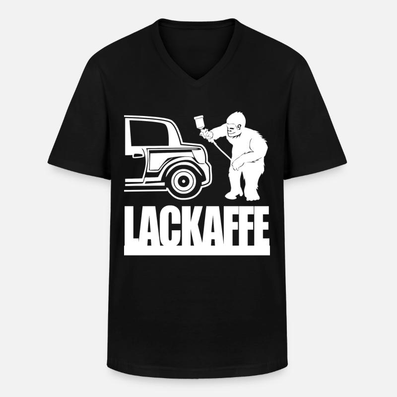 Lackierer Spruch - Lackaffe - Männer-T-Shirt mit V-Ausschnitt - Schwarz