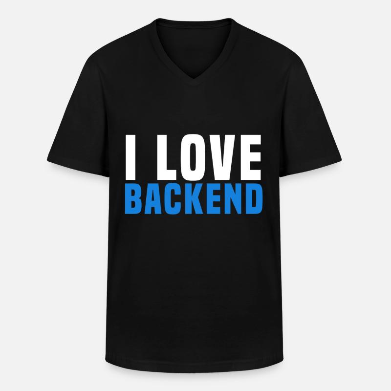Backend programmieren - Männer-T-Shirt mit V-Ausschnitt - Schwarz