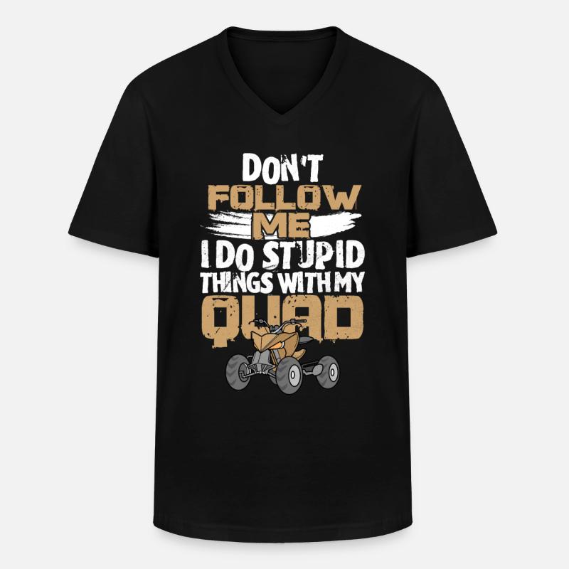 Quad - Männer-T-Shirt mit V-Ausschnitt - Schwarz