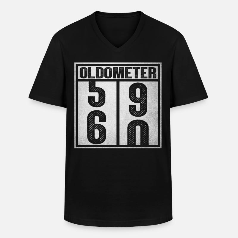 Oldometer 59-60 - Männer-T-Shirt mit V-Ausschnitt - Schwarz