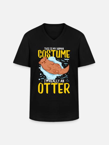 Otter animal - Men's V-Neck T-Shirt - black