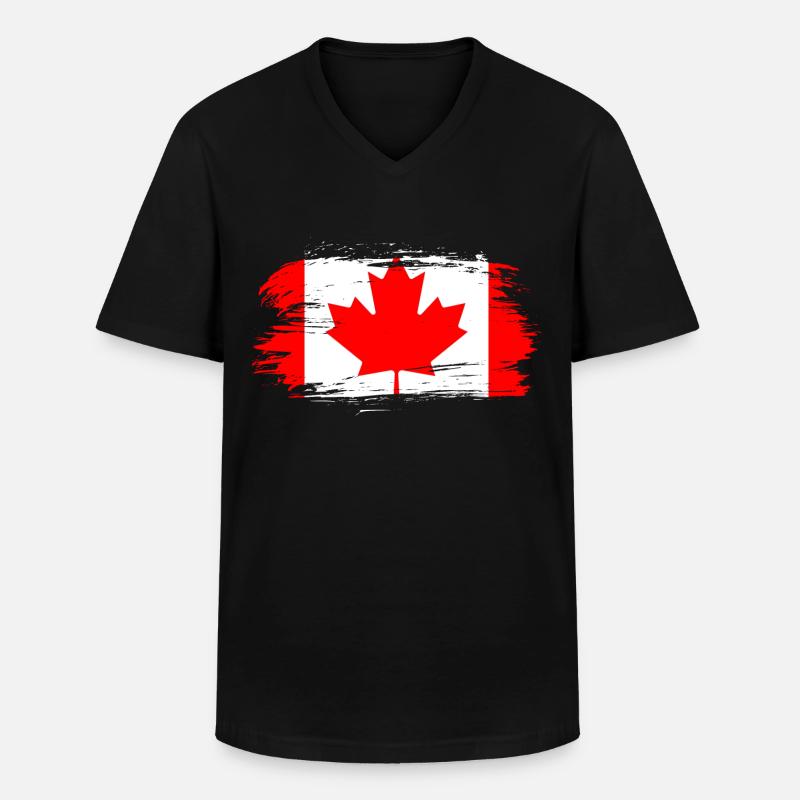 Kanada Flagge - Männer-T-Shirt mit V-Ausschnitt - Schwarz