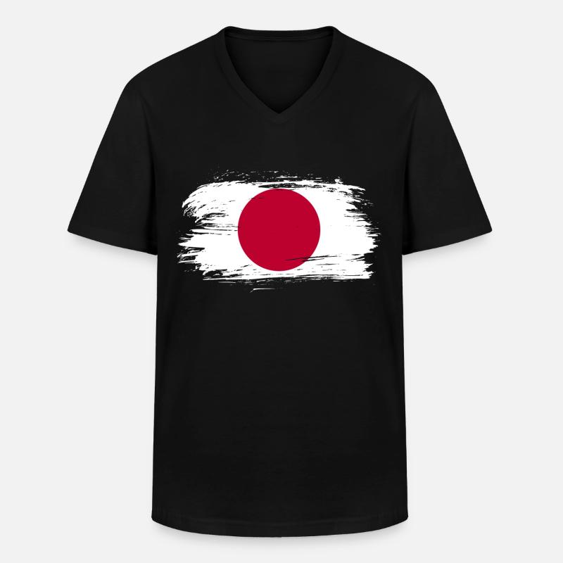 Japan Flagge - Männer-T-Shirt mit V-Ausschnitt - Schwarz