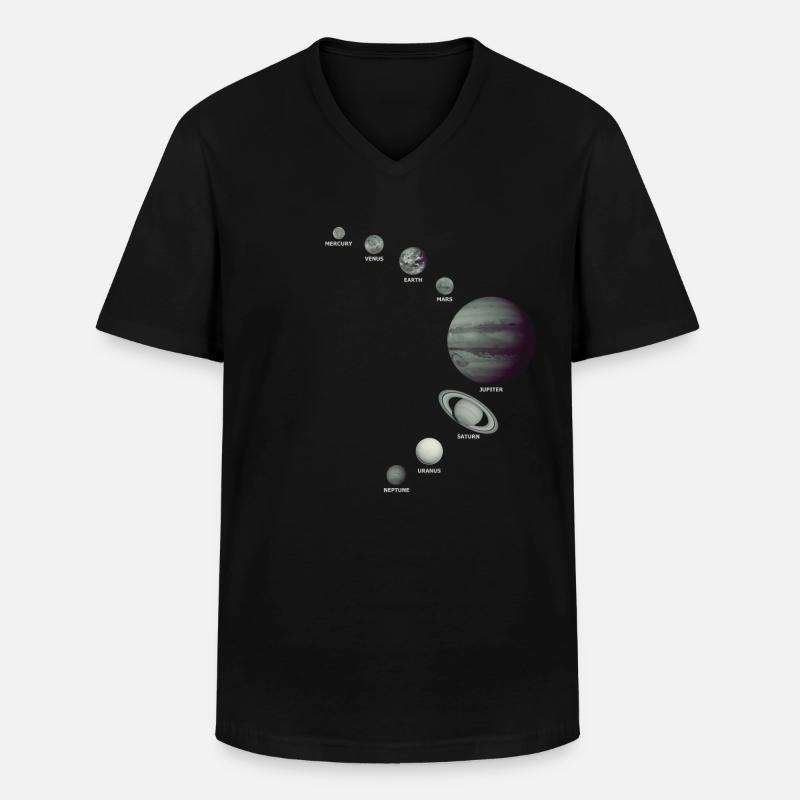 Das Sonnensystem! - Männer-T-Shirt mit V-Ausschnitt - Schwarz