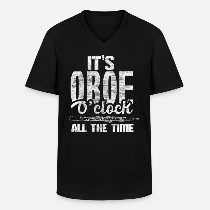 Oboe Orchester - Männer-T-Shirt mit V-Ausschnitt - Schwarz