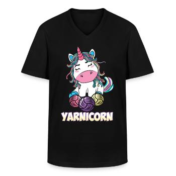Süßes Garn Häkeln Garn Häkelgarn - Männer-T-Shirt mit V-Ausschnitt - Schwarz - Vorne - AI Model Male 178 dark (178cm)