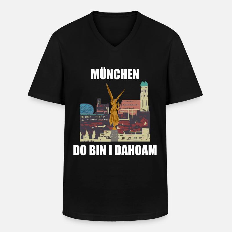 München - Männer-T-Shirt mit V-Ausschnitt - Schwarz