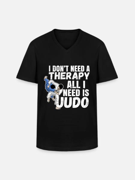 Judo - T-shirt col V Homme - noir