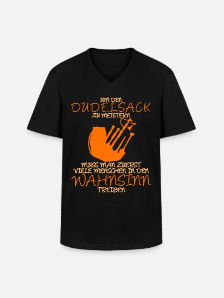 Dudelsack lustiger Bockpfeife Spruch - Männer-T-Shirt mit V-Ausschnitt - Schwarz