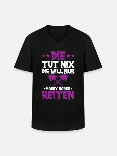 Hobby Horsing Steckenpferd Geschenkidee - Männer-T-Shirt mit V-Ausschnitt - Schwarz