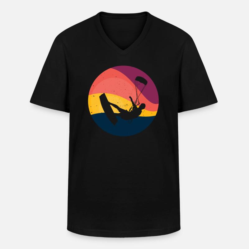Kite Kiteboarding Kitesurfer Kiteboard Geschenk - Männer-T-Shirt mit V-Ausschnitt - Schwarz