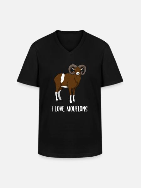 Mouflon - Men's V-Neck T-Shirt - black