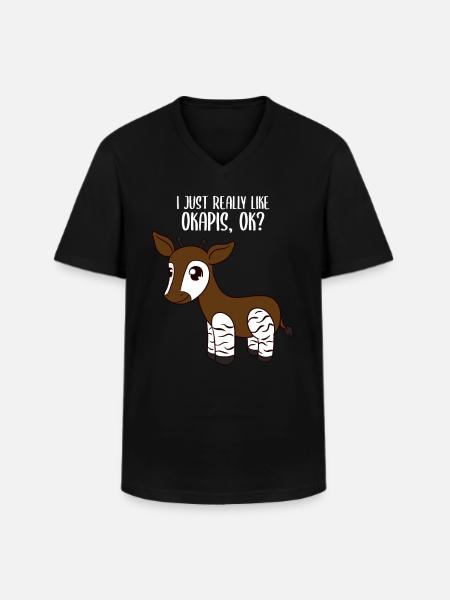 Okapi - Männer-T-Shirt mit V-Ausschnitt - Schwarz