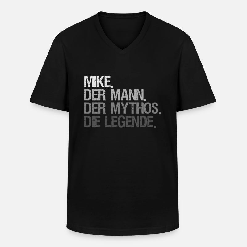 Vorname Mike Geschenkidee - Männer-T-Shirt mit V-Ausschnitt - Schwarz