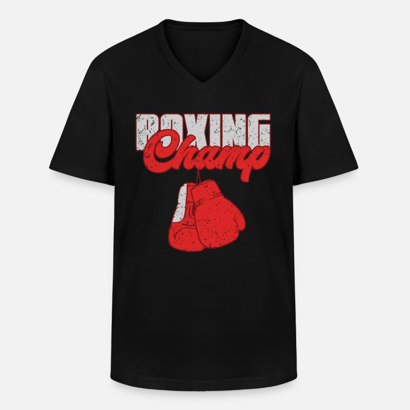 Boxen Boxer - Männer-T-Shirt mit V-Ausschnitt - Schwarz