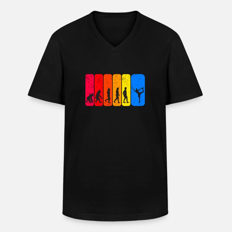 Eiskunstlauf Evolution Eiskunstläufer Geschenkidee - Männer-T-Shirt mit V-Ausschnitt - Schwarz