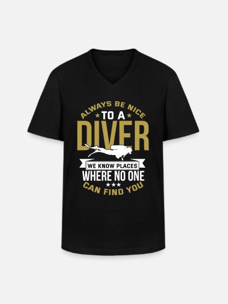 Scuba Diving - Männer-T-Shirt mit V-Ausschnitt - Schwarz