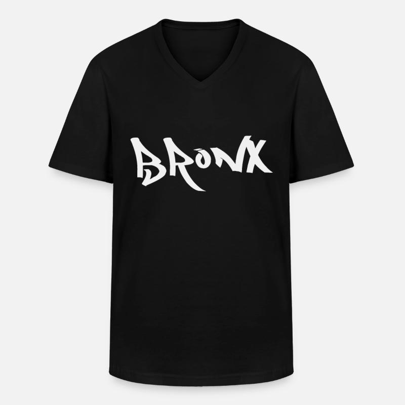 Bronx - Klassisk T-skjorte med V-hals for menn - svart