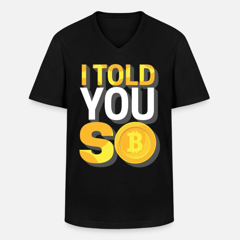 Bitcoin - Männer-T-Shirt mit V-Ausschnitt - Schwarz