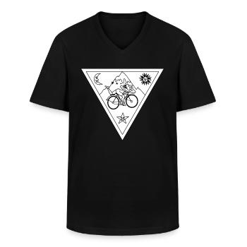 Albert Hofmann LSD Triangle Noir & Blanc - T-shirt col V Homme - noir - Devant - AI Model Male 178 dark (178cm)