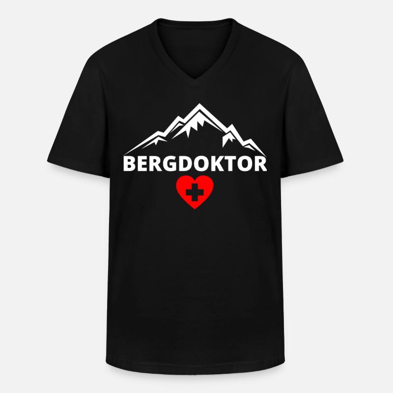 Bergdoktor - Männer-T-Shirt mit V-Ausschnitt - Schwarz