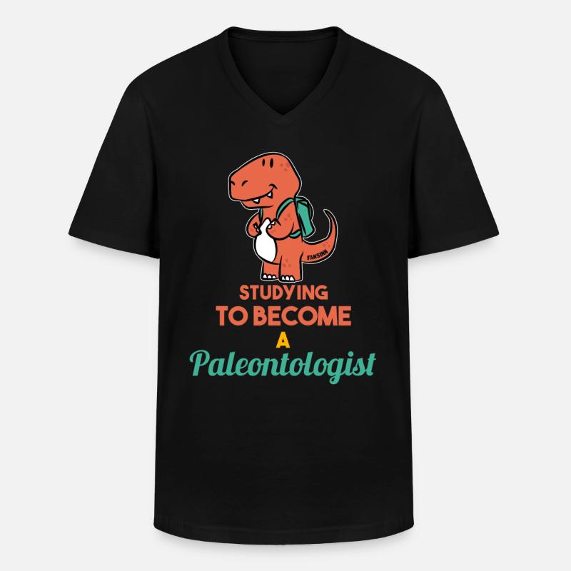 paleontology - Men's V-Neck T-Shirt - black