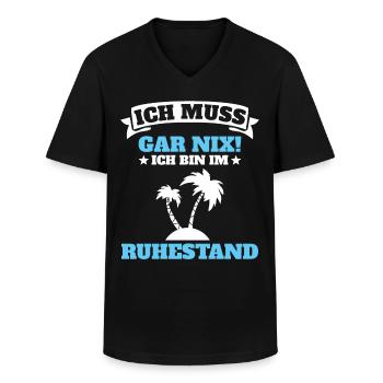 Ich muss gar nix Ruhestand Pension Rente - Männer-T-Shirt mit V-Ausschnitt - Schwarz - Vorne - AI Model Male 178 dark (178cm)